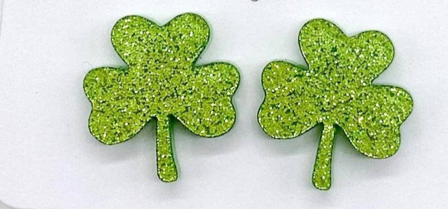 Kelly Green Shamrock Stud Earrings