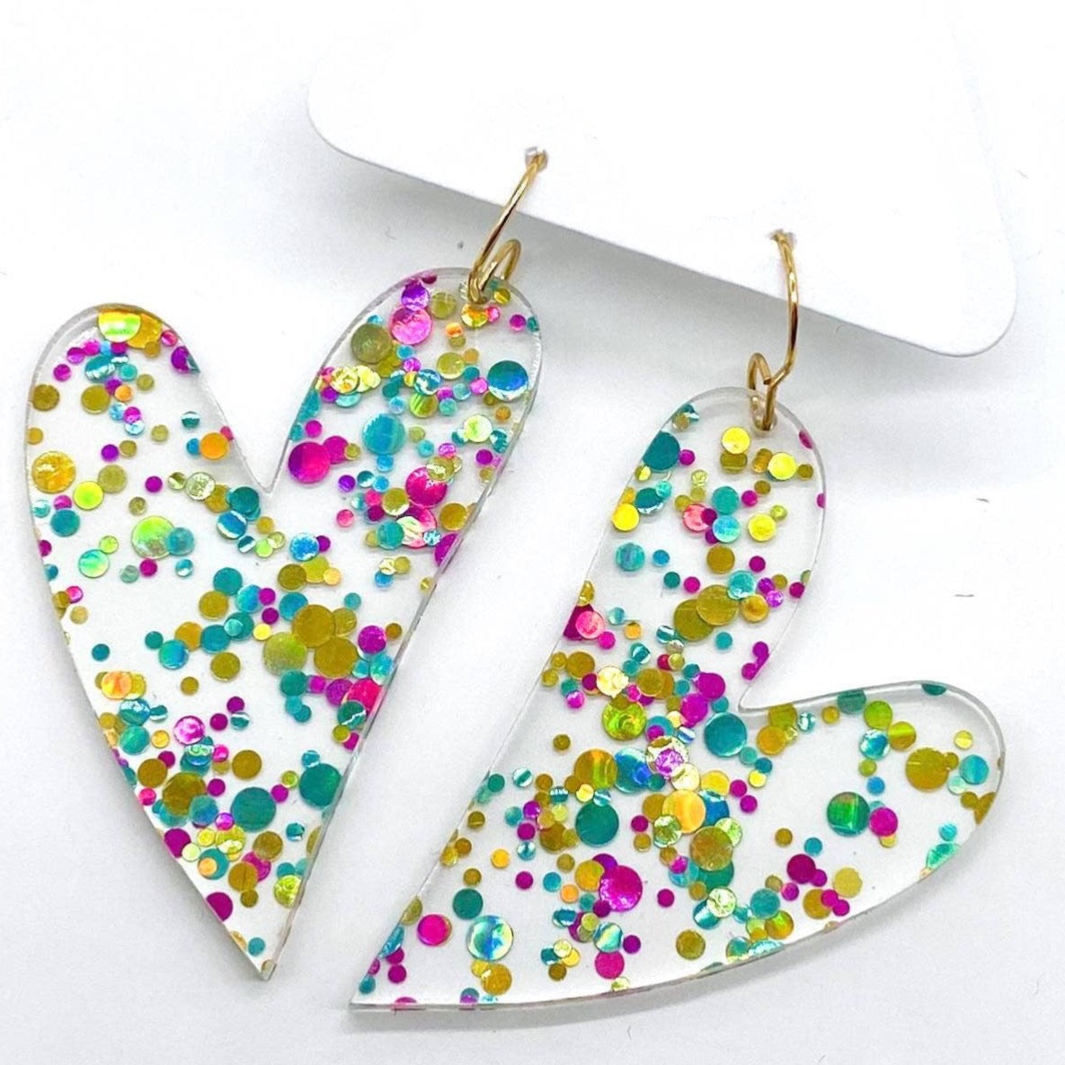 Pop of Pink Valentine Confetti Hearts (acrylic) 2.25”