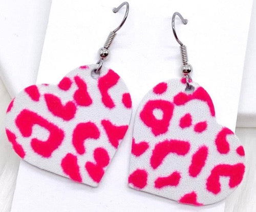 Raised Leopard Valentine Hearts 1.25"