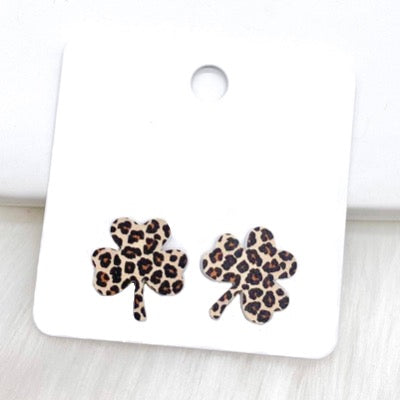 Shamrock Studs Leopard