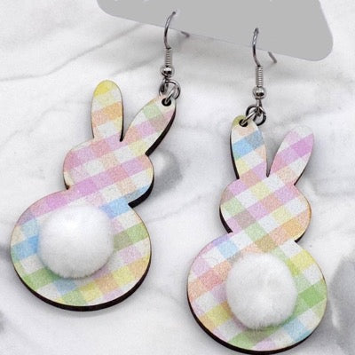 Pastel Bunny Tail Earrings