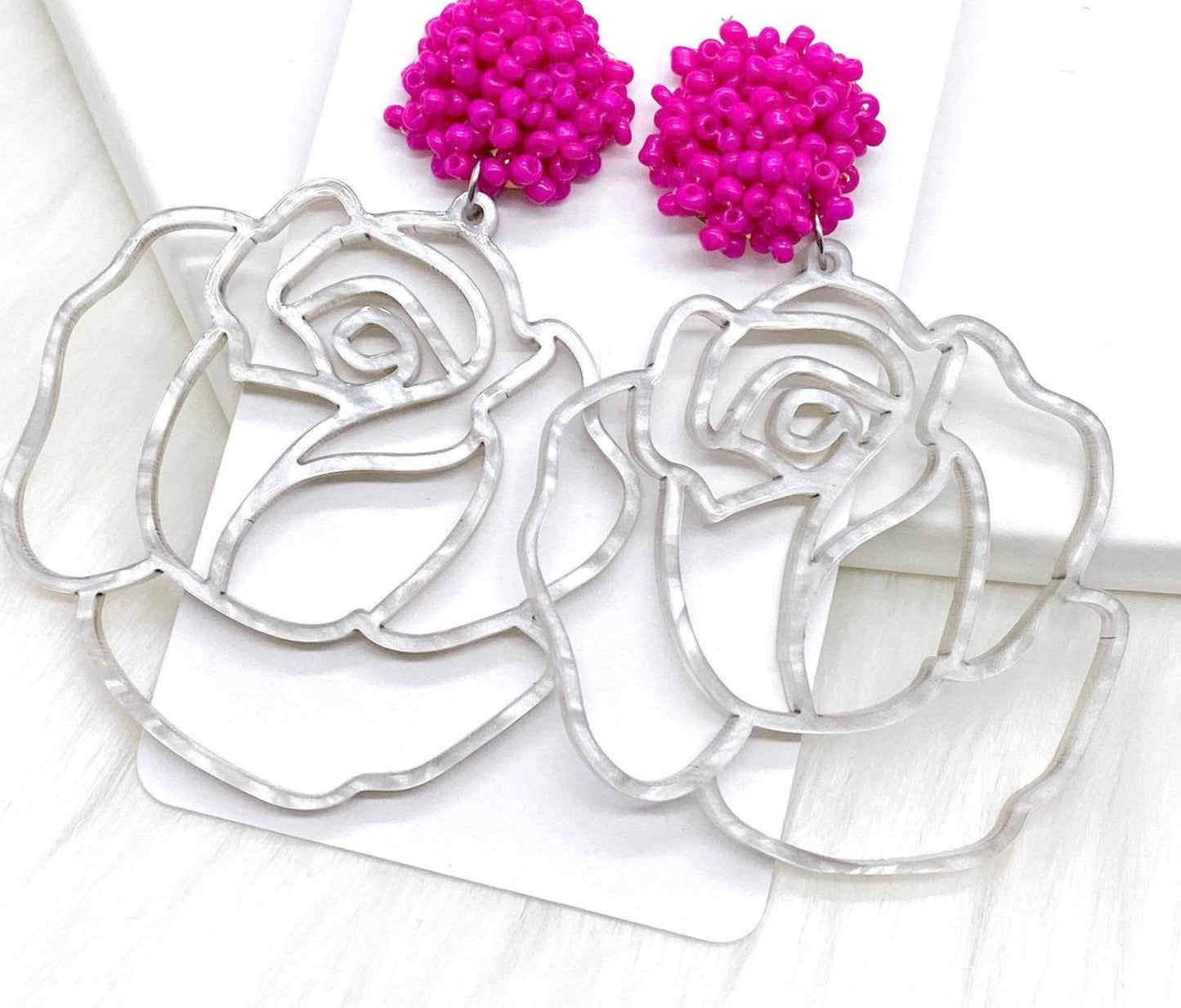 Roses Acrylic Earrings